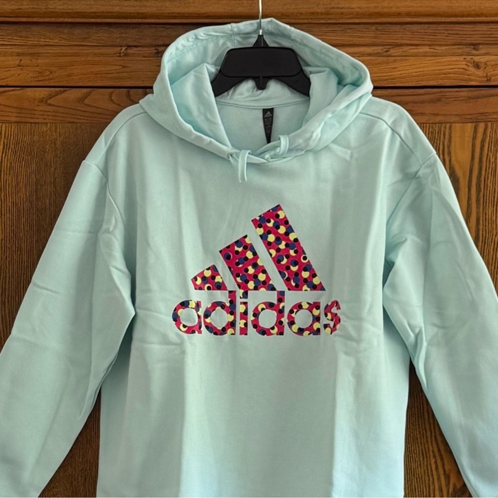 adidas Womens 1X Badge Of Sports Polka Dot In Hooded Sweatshirt Used with Care